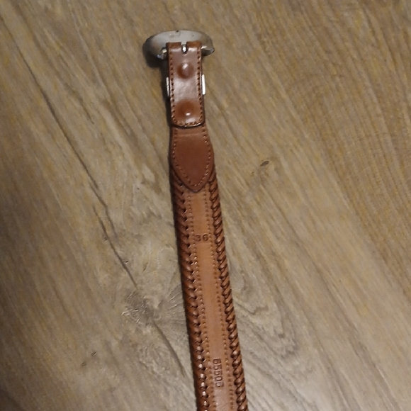 Brown Leather Belt with Colorful Beaded Design - Picture 2 of 6